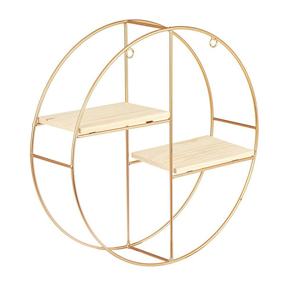 image 1 of Living and Home Modern Decorative Wall Mounted Storage Display Shelf- Gold