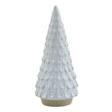 Hill Interiors Ceramic Spruce Tree Decoration - White - One Size