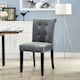 image 2 of Living and Home Velvet Dining Chair with Nailhead Trim - Light Grey