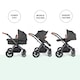 image 4 of Stomp Luxe 2-in-1 Pram – Birth to Approx. 4 Years, Foldable, All-Terrain, Rain Cover, Footmuff, Puncture-Proof Wheels & More (Black/Charcoal Grey/Tan)