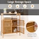 image 8 of COSTWAY Bamboo Side Storage Organizer Bathroom Floor Cabinet