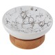 image 4 of Interiors by Premier  3 Pc Bubble Print Bathroom Set, Crisp White  Restroom Accessories Set, Bamboo Base Countertop Holder Set