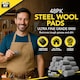image 3 of 48pk Steel Wool Pads – Fine Grade 0 Metal Scourers for Polishing, Buffing, Rust Removal, Paint Prep & Cleaning Wood, Furniture & DIY