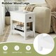image 6 of COSTWAY 2 PCS Nightstand Side End Table White White