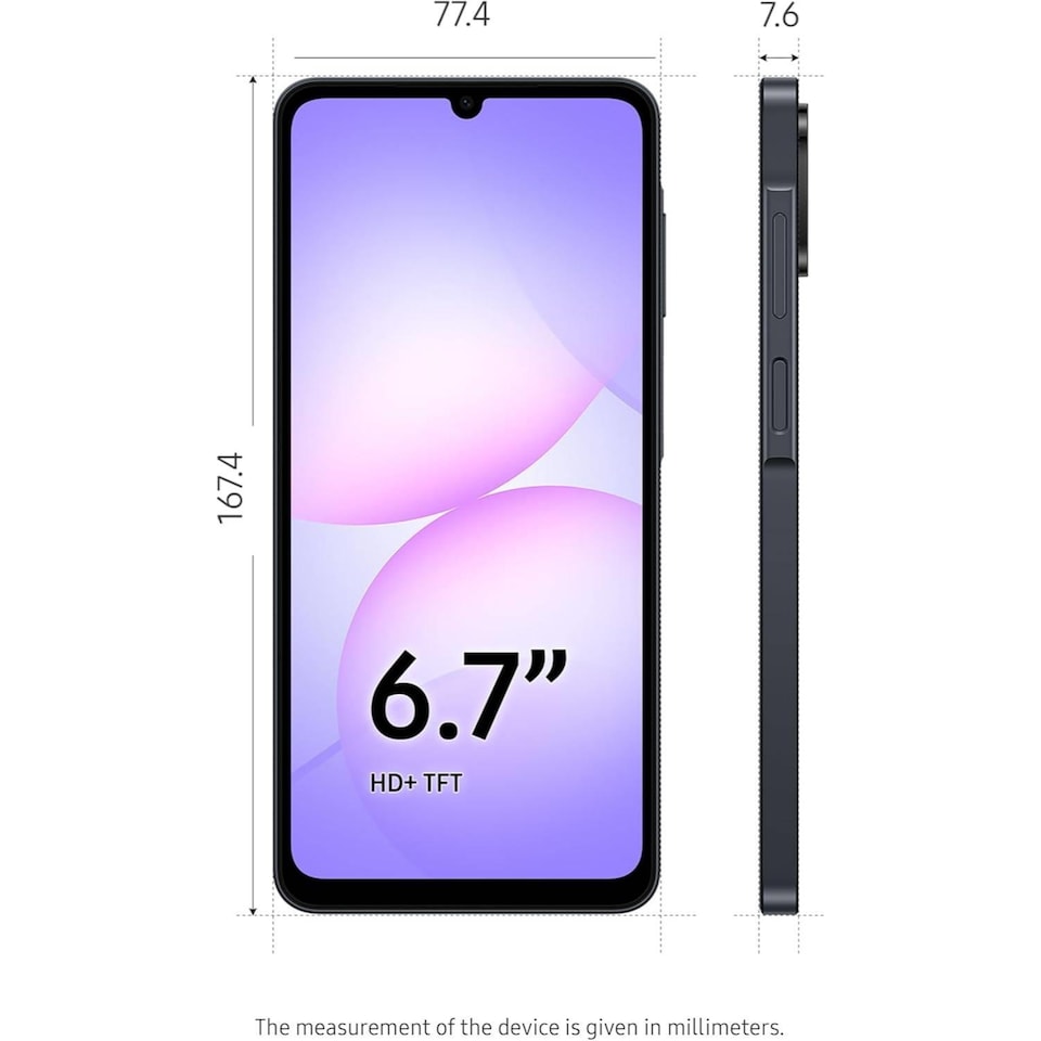 image 1 of Samsung Galaxy A07 LTE 64GB 4GB RAM Dual SIM Smartphone Black
