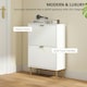 image 3 of HOMCOM Slim Shoe Storage Cabinet with 2 Flip Drawers for Hallway White | Gold | 60W x 24D x 91.5H cm