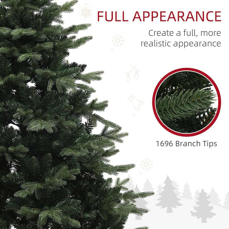 image 1 of HOMCOM 6ft Artificial Spurce Christmas Tree with 1696 Branches