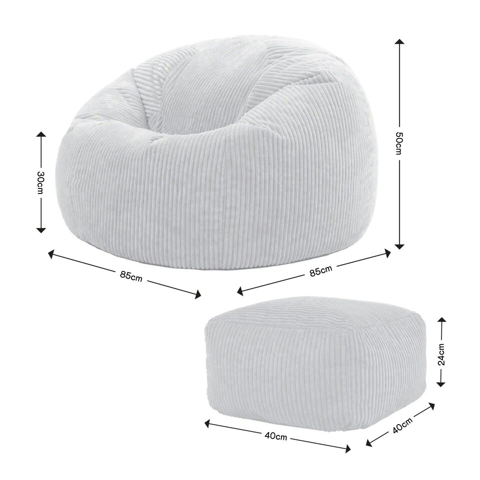 image 1 of Kingston Classic Beanbag and Footstool Sage Green | Green | Sage Green | 2