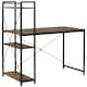 image 1 of HOMCOM Computer Desk Laptop Table w/4-tier Bookshelf  Metal Frame Brown, Black