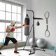 image 2 of HOMCOM Punchbag & Speedball Boxing Station w/ Freestanding Frame, Grey 