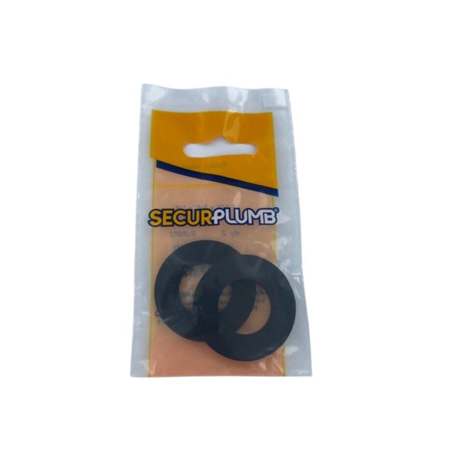 Securplumb Rubber Washers (Pack of 2) | Black | Black | One Size | 1