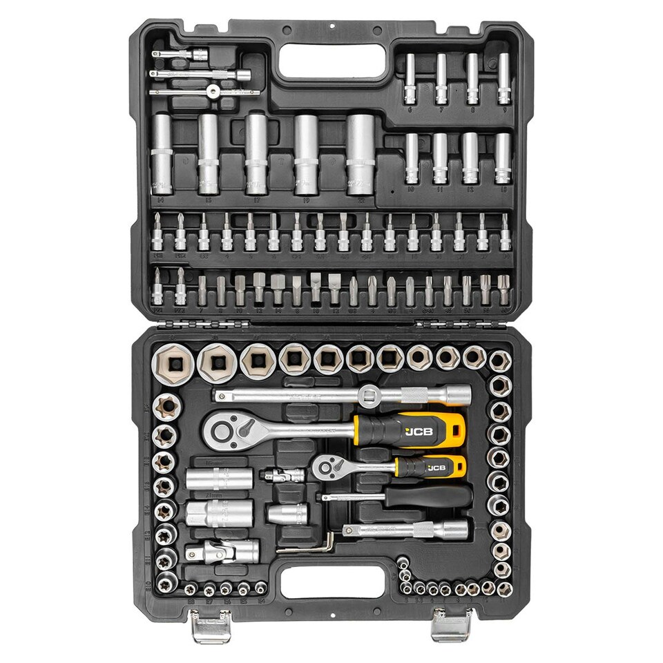 image 1 of JCB 108 Piece Socket and Bit Set, Chrome Vanadium Steel | JCB-41082-5