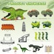 image 2 of Dinosaur Track Playset - Flexible Racing Track with Dinosaur Tunnel & Figures for Kids