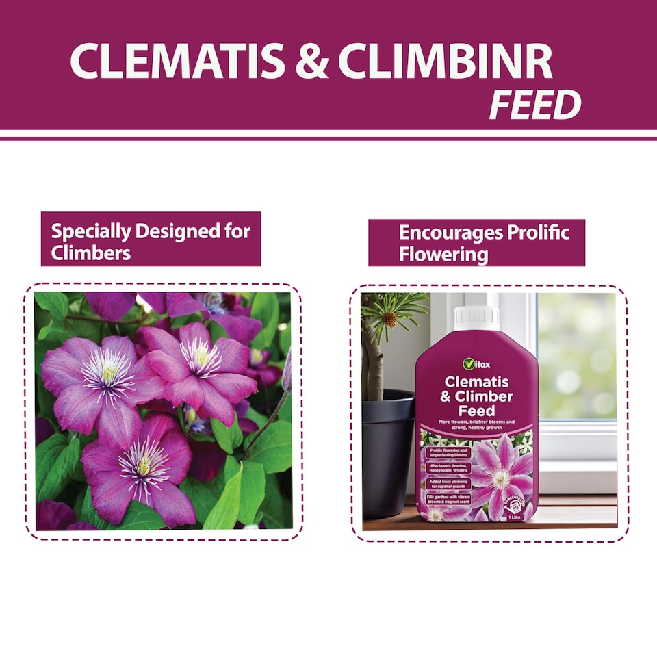 Vitax Liquid Clematis & Climbing Plant Feed 1L Fast-Acting