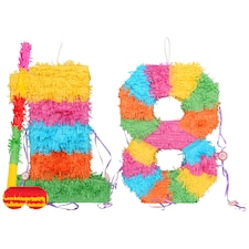 Fax Potato Fax Potato Pinata Set with Stick & Blindfold - 18th Birthday / Anniversary - Rainbow