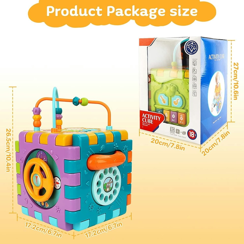image 1 of Activity Cube Baby Toys, 6 in 1 Musical Activity Cube Educational Toy