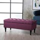 image 1 of Fuchsia Fabric Ottoman Storage Bench Pink