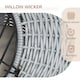 image 5 of Wicker Cat Basket W/ Mat Handle Kitten Pussy Enclosed Bed Portable - Grey