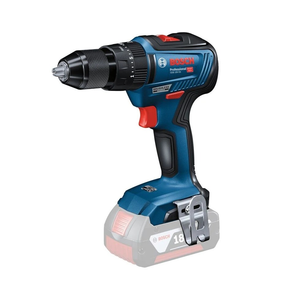 image 1 of Bosch GSB 18V-55 Cordless Brushless 18v Combi Drill Inc 1x 4Ah Battery 0615A5005M