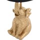 image 5 of First Choice Lighting Elephant Gold Resin Table Lamp With Black Fabric Shade Gold | Black