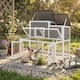 image 7 of PawHut Wooden Rabbit Hutch, Outdoor Bunny Cage with Waterproof Roof | Grey | Grey, Black, White | 97 x 75.5 x 90 cm