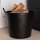 image 2 of Yew Small Fireside Log Bucket Contemporary Design Iron Matte Black