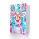 image 2 of Greeting Card Festive Reindeer Vibrant Pink Blue Modern For Her Woman Xmas Christmas Card