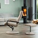 image 4 of Ripley Swivel Recliner and Footstool - Cappuccino