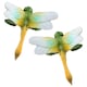 image 1 of Green Wall Mount Dragonflies Pair Resin Shed Sculpture Statue Garden Dragonfly