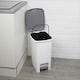 image 4 of Slim Pedal Waste Recycling Bin Can Insert Step On Lid Kitchen Bathroom | White | 25L White
