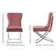 image 6 of Set of 2 Trafalgar Velvet Dining Chairs with Gold Crossed Legs - Modern Upholstered Accent Chair | Pink