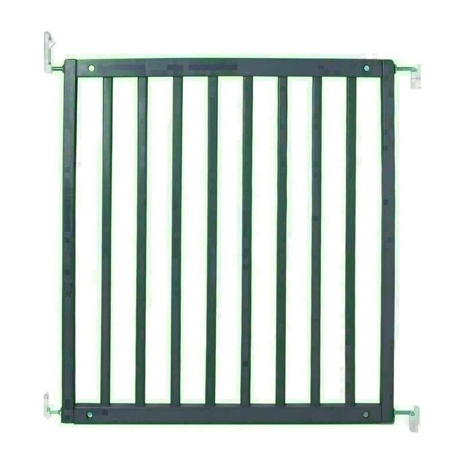 image 1 of Safetots Simply Secure Wooden Gate, 72cm - 79cm, Grey, Wooden Stair Gate, Screw Fit Baby Gate, Safety Barrier