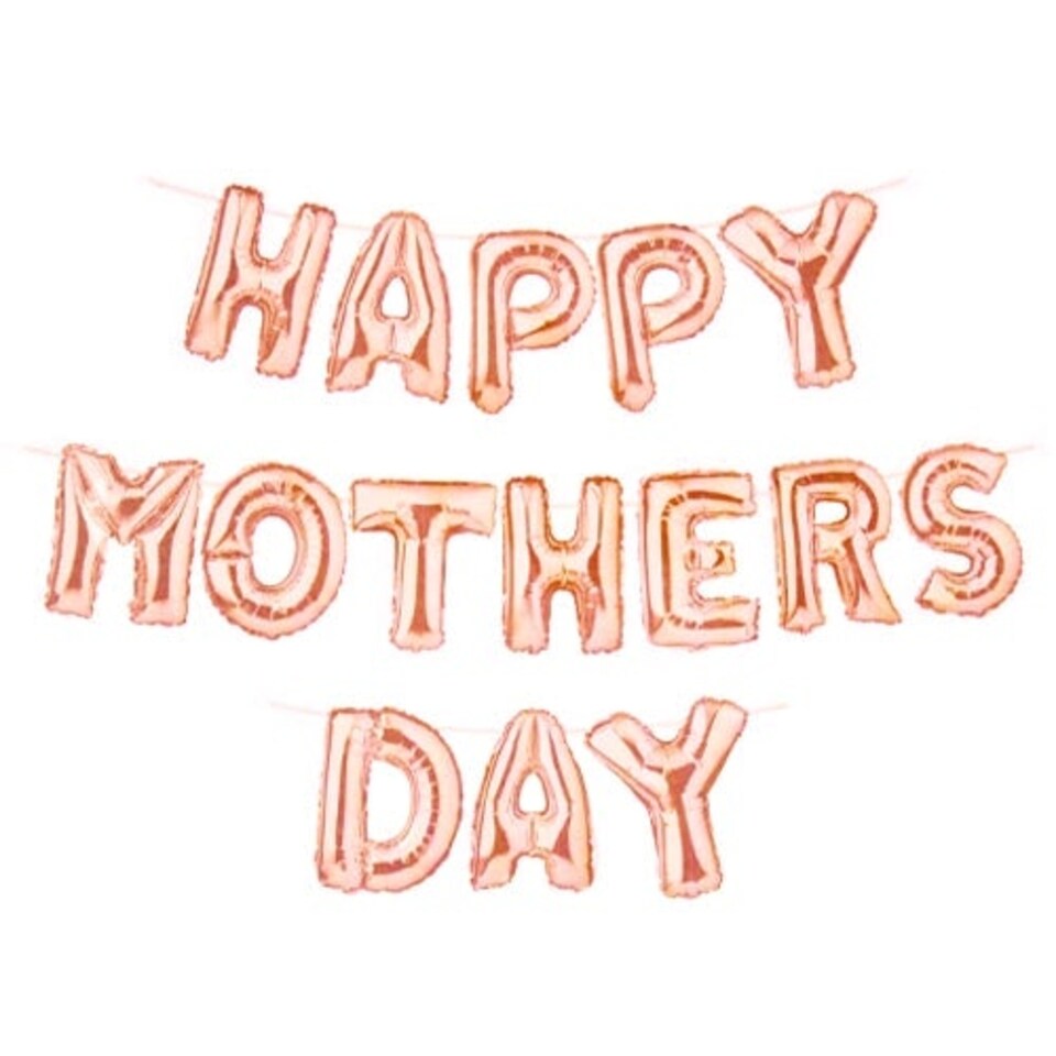 Rose Gold Happy Mothers Day Air Fill Foil Balloon Banner