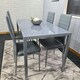image 8 of kitchen Dining table and 4 grey leather chairs kitchen dining room furniture Grey