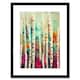 image 1 of Abstract Colourful Birch Tree Forest Vibrant 9x7" Black Framed Wall Art Print