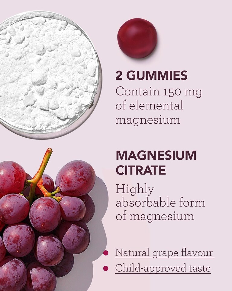 image 1 of SuperSelf Magnesium 150mg Grape Flavour 60 Gummies