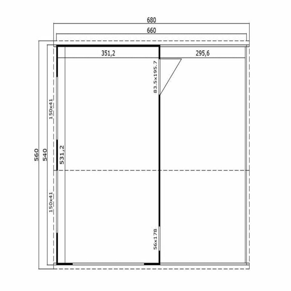 image 1 of Bahamas + sectional door-Log Cabin, Wooden Garden Room, Timber Summerhouse, Home Office - L680 x W560 x H250.8 cm Grey