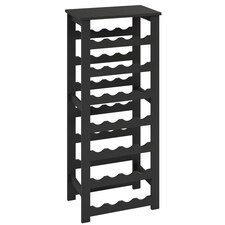 Camilo 7-Tier Wine Rack Freestanding Holds 28 Bottles Home Bar Stand 108cm Stand | Black | Black