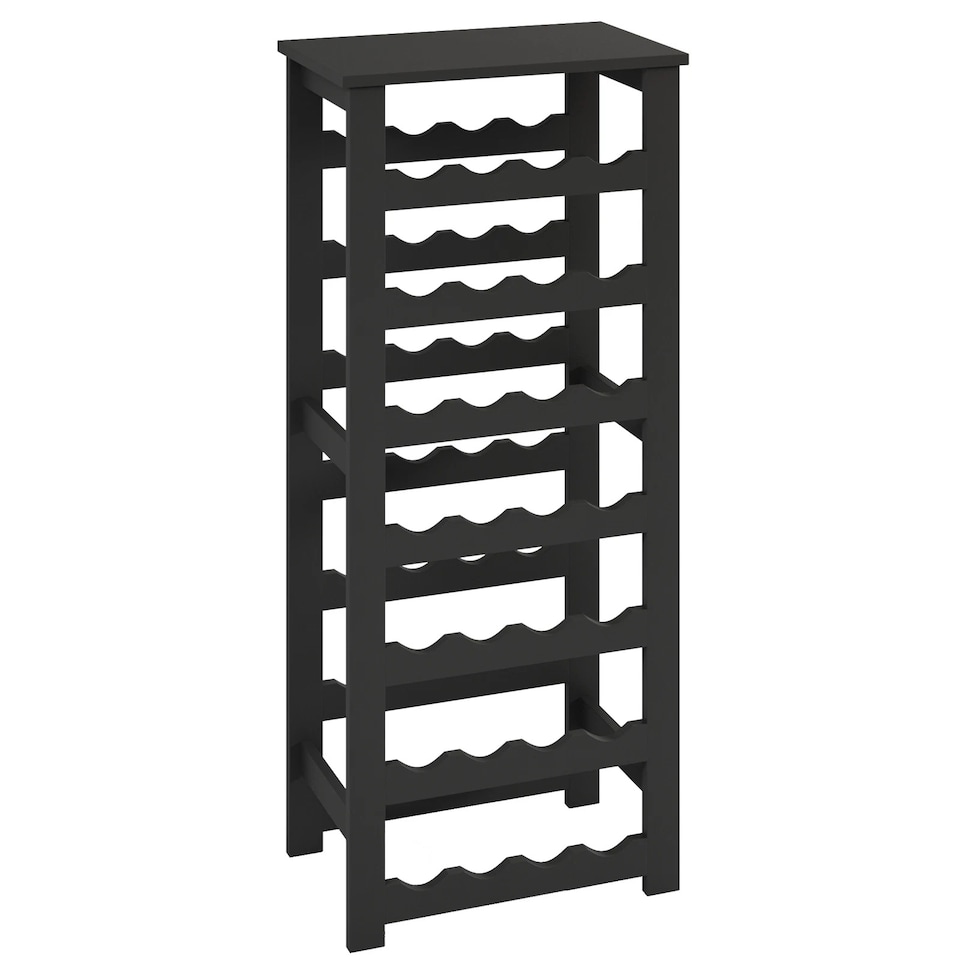 image 1 of Camilo 7-Tier Wine Rack Freestanding Holds 28 Bottles Home Bar Stand 108cm Stand | Black | Black