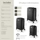image 6 of Suitcase Luggage Set - L, M & S sizes, ABS plastic, swivel wheels, combination lock Black