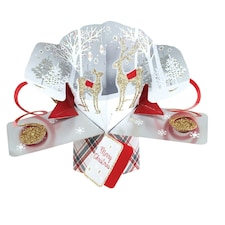 Reindeers Petite Christmas Pop-Up Greeting Card Second Nature 3D Pop Up Cards