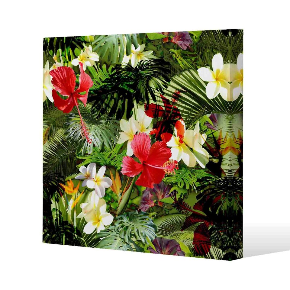 image 1 of Tropical Foliage (Canvas Print) 127 x 127 x 4cm