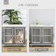 image 2 of PawHut Modern Dog Crate Pet Kennel Cage w/ Lockable Door - Grey & White