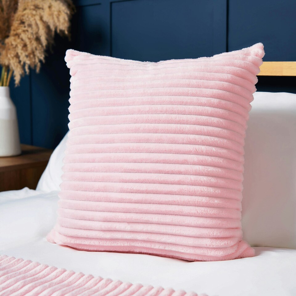 image 1 of BHS Luxury Ribbon Velvet Cushion, Pink