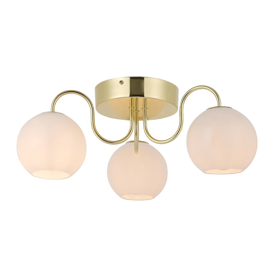 image 1 of Nordlux Franca Indoor Ceiling Light Brass Metal E14 Hand Blown Glass - Mains Powered, IP20