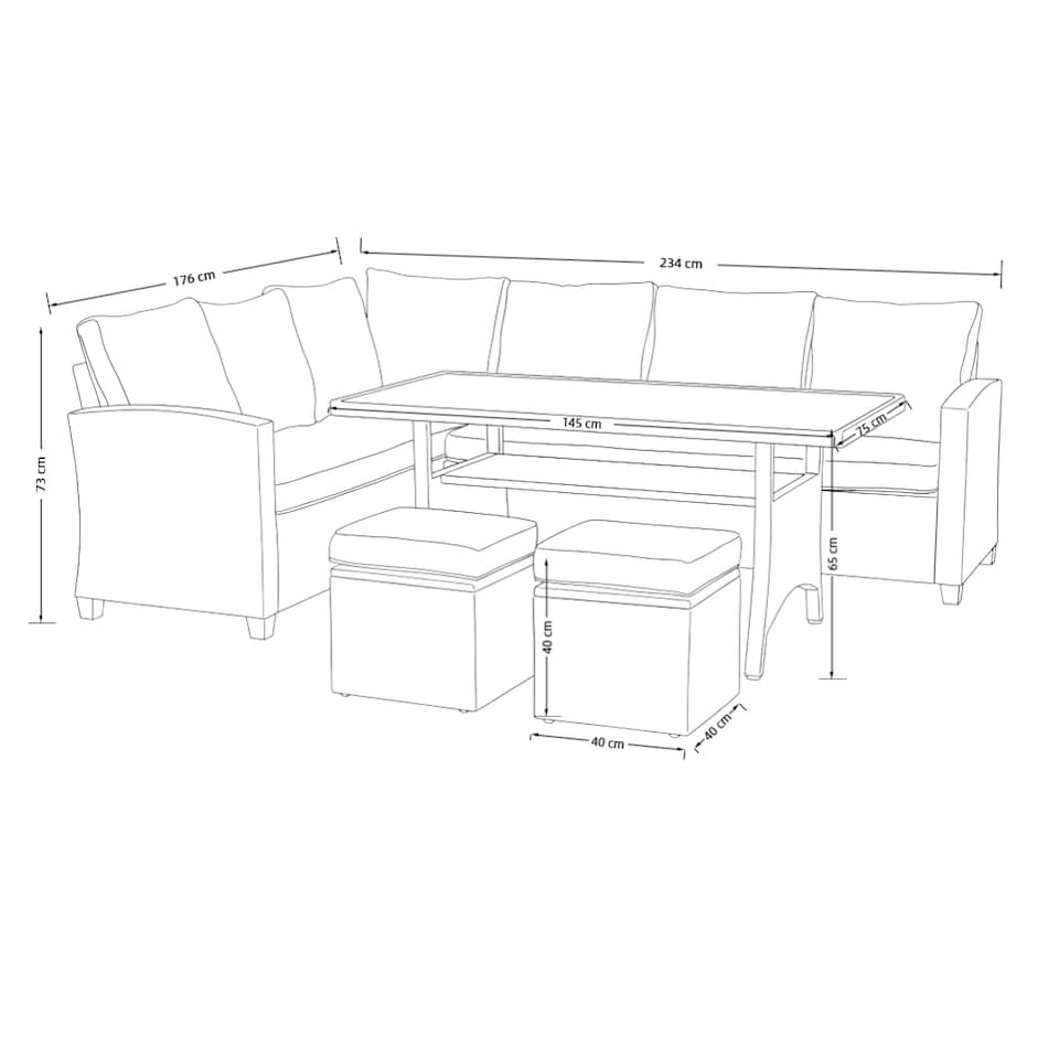 image 1 of York 8 Seat Mixed Grey Rattan Corner Sofa Dining Set