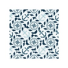 Blue Nautical Elements Splash Back | White