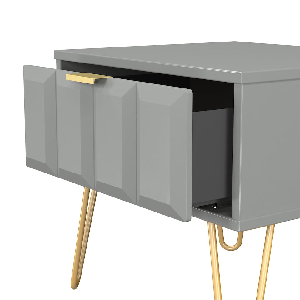 image 1 of Metro 1 Drawer Bedside Table in Dusk Grey (Ready Assembled) | Grey | Dusk Grey