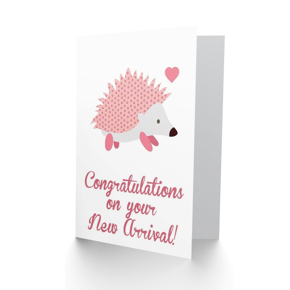 image 1 of New Arrival Patchwork Hedgehog New Baby Card