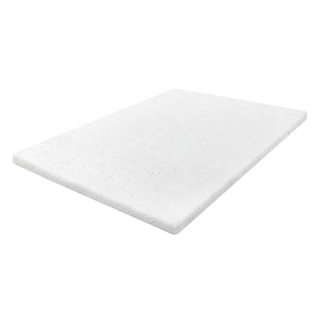 Lavio Single Bed Mattress Topper 5cm Memory Foam Pressure Relief Washable Cover | White | S | Single
